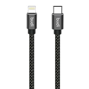 Budi 206TL30206TL30 Braided USB-C to Lightning Cable 20W Μαύρο